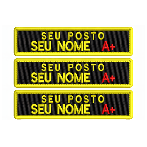 Kit com 3 unidades Patch Tarja Polícia Militar/Bombeiro Militar